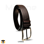 black genuine leather belt