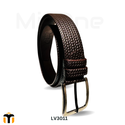 black genuine leather belt