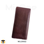chocolate brown leather long wallet