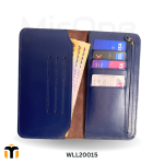 chocolate inner blue long wallet