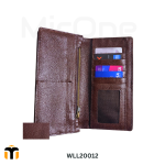chocolate brown leather long wallet