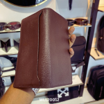 chocolate brown leather long wallet