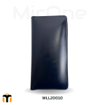 glossy black leather long wallet