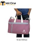 purple travel bag with shoe compartment