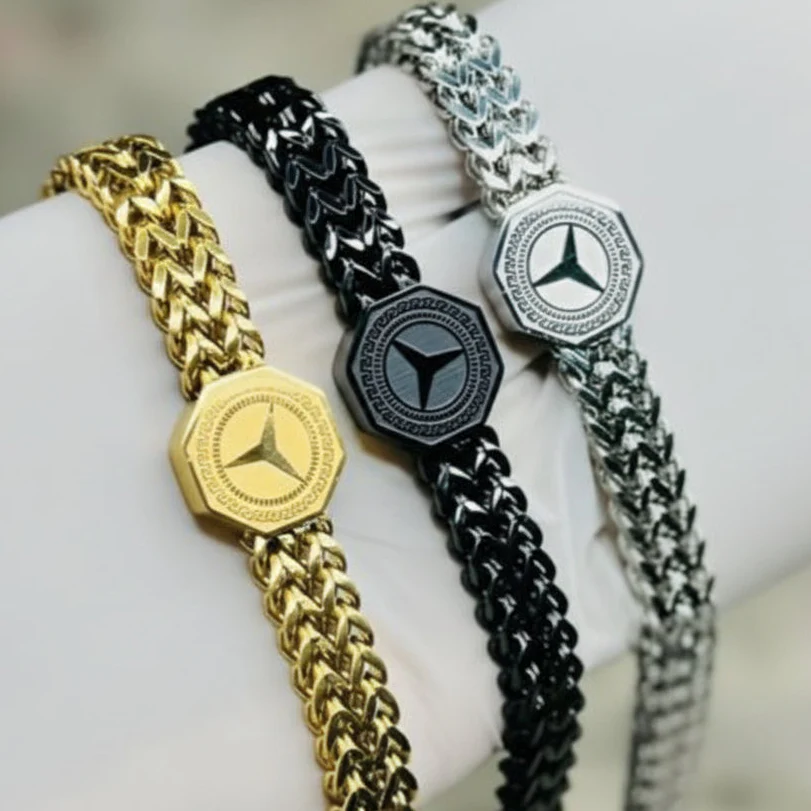 imgi_1_90310155c22459b5904a9aa3c95b8740_1024x1024 Mercedes Benz Punk Men Wide Cuban Link Chain Bracelet9037 - Image 1