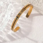 Allah Hu Cuff Stainless Steel Bracelet 9044 - Image 2