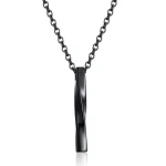 Fashion Simple Pendant Necklace Men Punk Trendy Spiral Straight Stainless Steel Chain 9003 - Image 4