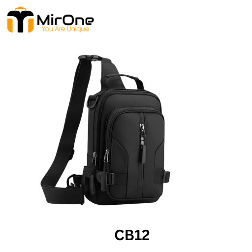 BP14 (29) black oxford water resistant crossbody bag
