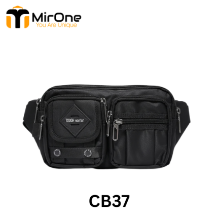 black tough nylon waist bag