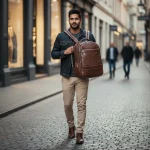 pu reptile texture 15l vegan backpack
