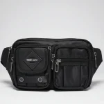 black tough nylon waist bag