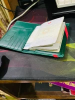 green pu leather passport cover po010