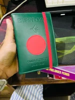 green pu leather passport cover po010