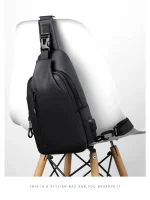 black double flip zipper chest bag