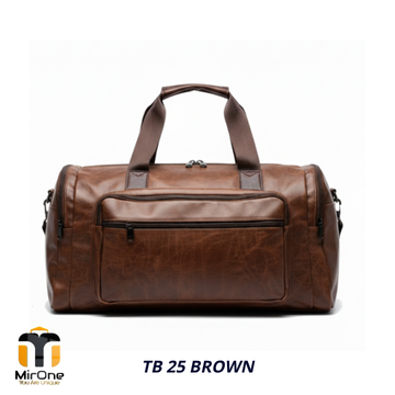 coffee pu leather duffle bag TB25