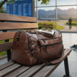 coffee pu leather duffle bag TB25